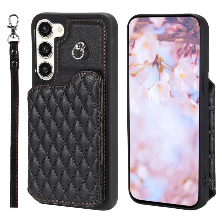 Custodia per telefono con borsa in carta con trama a griglia e cordino, For Samsung Galaxy A14 5G / 4G, For Samsung Galaxy A54 5G, For Samsung Galaxy S23 Ultra 5G, For Samsung Galaxy S23 5G