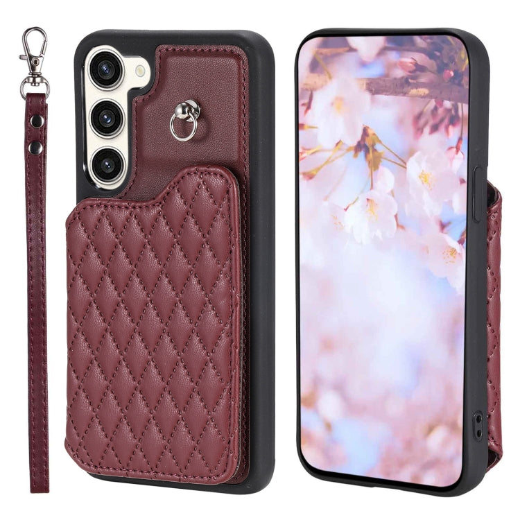 Custodia per telefono con borsa in carta con trama a griglia e cordino, For Samsung Galaxy A14 5G / 4G, For Samsung Galaxy A54 5G, For Samsung Galaxy S23 Ultra 5G, For Samsung Galaxy S23 5G