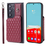Custodia per telefono con borsa in carta con trama a griglia e cordino, For Samsung Galaxy A13 5G / 4G, For Samsung Galaxy A53 5G, For Samsung Galaxy S22 Ultra 5G, For Samsung Galaxy S22+ 5G