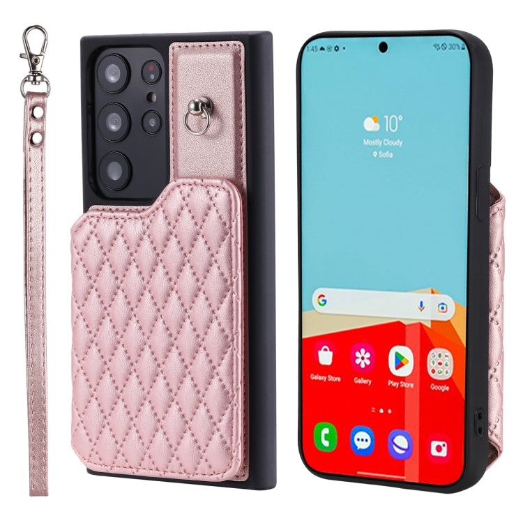 Custodia per telefono con borsa in carta con trama a griglia e cordino, For Samsung Galaxy A13 5G / 4G, For Samsung Galaxy A53 5G, For Samsung Galaxy S22 Ultra 5G, For Samsung Galaxy S22+ 5G