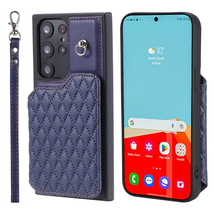 Custodia per telefono con borsa in carta con trama a griglia e cordino, For Samsung Galaxy A13 5G / 4G, For Samsung Galaxy A53 5G, For Samsung Galaxy S22 Ultra 5G, For Samsung Galaxy S22+ 5G