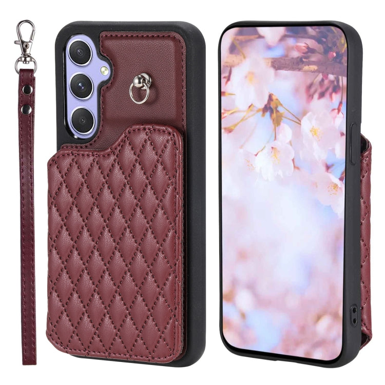 Custodia per telefono con borsa in carta con trama a griglia e cordino, For Samsung Galaxy A14 5G / 4G, For Samsung Galaxy A54 5G, For Samsung Galaxy S23 Ultra 5G, For Samsung Galaxy S23 5G