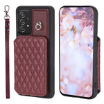 Custodia per telefono con borsa in carta con trama a griglia e cordino, For Samsung Galaxy S22 5G, For Samsung Galaxy A52 5G / 4G, For Samsung Galaxy S21 5G