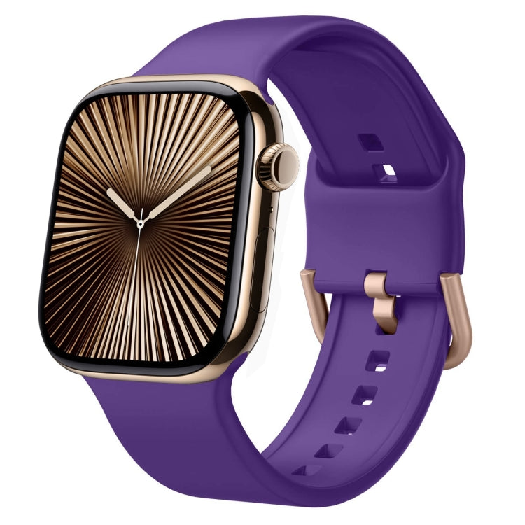 Cinturino per orologio in silicone con fibbia ad ardiglione, For Apple Watch Series 10 46mm