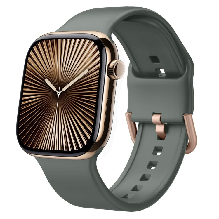 Cinturino per orologio in silicone con fibbia ad ardiglione, For Apple Watch Series 10 46mm