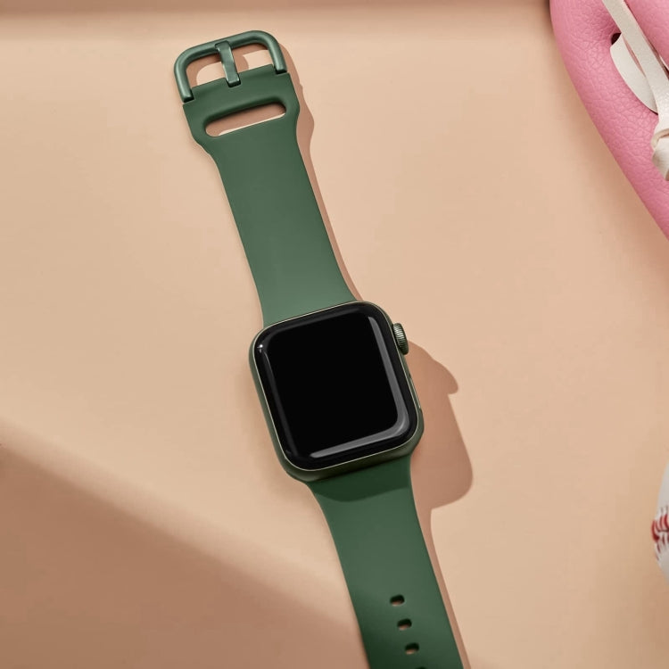 Cinturino per orologio in silicone con fibbia ad ardiglione, For Apple Watch Series 10 42mm