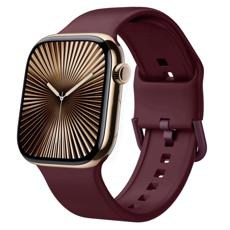 Cinturino per orologio in silicone con fibbia ad ardiglione, For Apple Watch Series 10 42mm