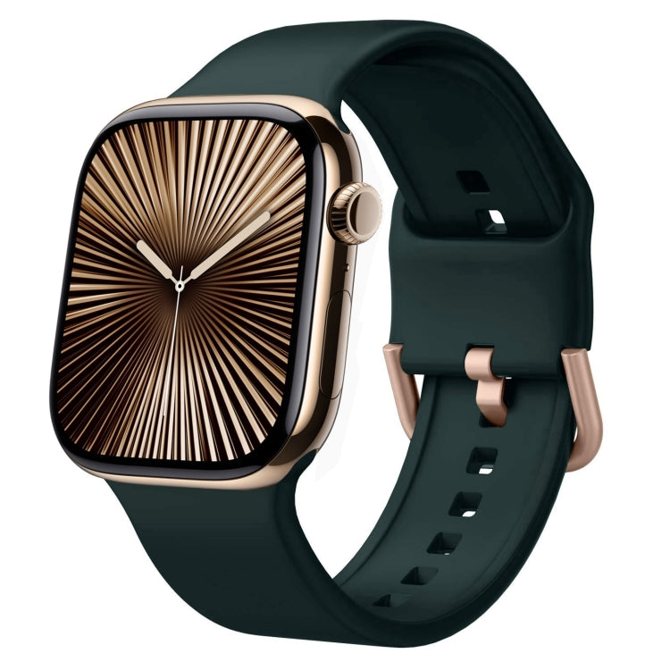 Cinturino per orologio in silicone con fibbia ad ardiglione, For Apple Watch Series 10 42mm