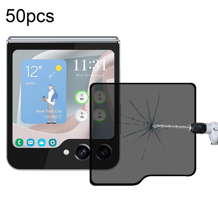 Proteggi schermo a copertura totale con colla completa per privacy esterna per piccolo schermo da 50 pezzi, For Samsung Galaxy Z Flip5