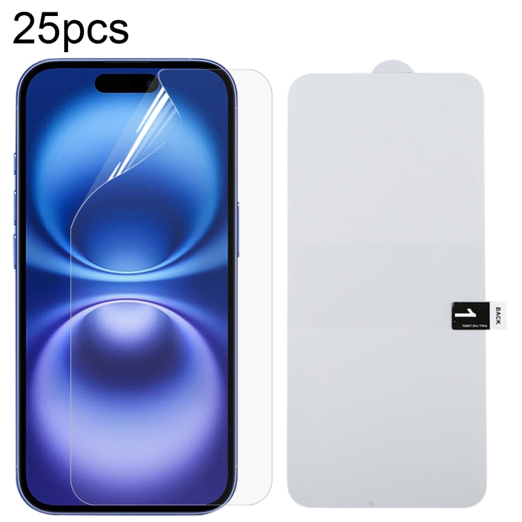 Pellicola idrogel antideflagrante per protezione schermo intero da 25 pezzi, For iPhone 17 Pro Max, For iPhone 17 / 17 Pro, For iPhone Air, For iPhone 16 Pro Max, For iPhone 16 Pro, For iPhone 16 Plus, For iPhone 16, For iPhone 15 Pro Max              ...