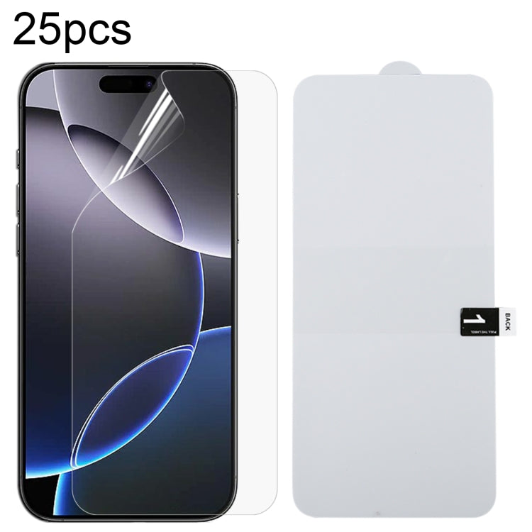 Pellicola idrogel antideflagrante per protezione schermo intero da 25 pezzi, For iPhone 17 Pro Max, For iPhone 17 / 17 Pro, For iPhone Air, For iPhone 16 Pro Max, For iPhone 16 Pro, For iPhone 16 Plus, For iPhone 16, For iPhone 15 Pro Max              ...