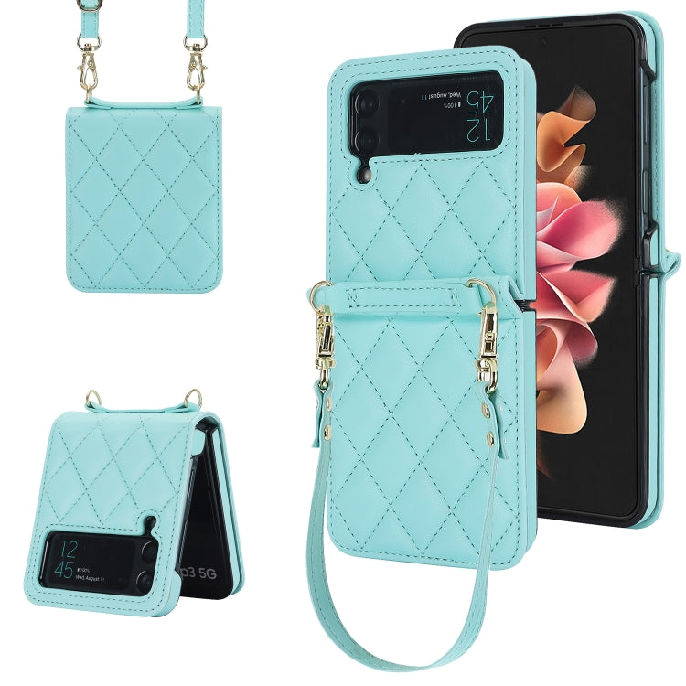 Custodia per telefono con struttura rombica con cordino lungo e corto, For Samsung Galaxy Z Flip6 / Flip7 FE, For Samsung Galaxy Z Flip5, For Samsung Galaxy Z Flip4