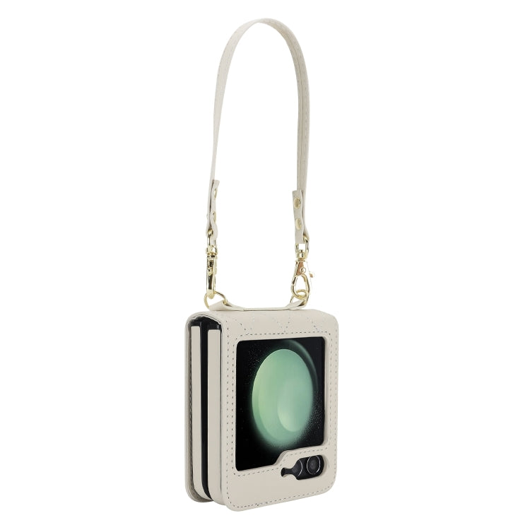 Custodia per telefono con struttura rombica con cordino lungo e corto, For Samsung Galaxy Z Flip6 / Flip7 FE, For Samsung Galaxy Z Flip5, For Samsung Galaxy Z Flip4