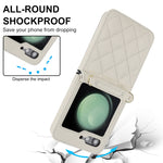 Custodia per telefono con struttura rombica con cordino lungo e corto, For Samsung Galaxy Z Flip6 / Flip7 FE, For Samsung Galaxy Z Flip5, For Samsung Galaxy Z Flip4