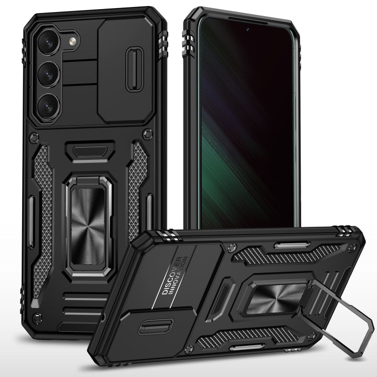 Custodia per telefono Armor PC + TPU Camera Shield, For Samsung Galaxy S24+ 5G, For Samsung Galaxy S24 5G, For Samsung Galaxy A15