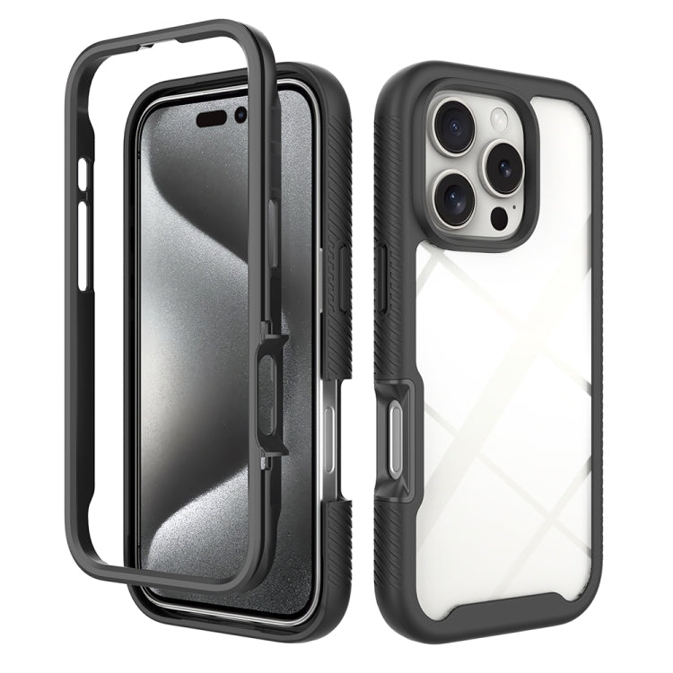 Custodia per telefono in PC trasparente antiurto in TPU tinta unita con cielo stellato, For iPhone 16 Pro Max, For iPhone 16 Pro, For iPhone 16 Plus, For iPhone 16