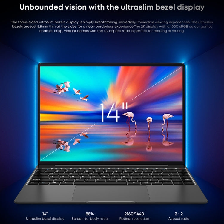 Laptop CHUWI CoreBook X da 14 pollici, Windows 11 Intel Core i3-1215U Hexa Core di dodicesima generazione, i3-1215U 16GB+512GB