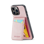 Custodia per telefono in PU con cover posteriore per portacarte Fierre Shann Crazy Horse, For iPhone 15 Pro Max, For iPhone 15 Pro, For iPhone 15 Plus, For iPhone 15
