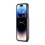 Custodia per telefono in PU con cover posteriore per portacarte Fierre Shann Crazy Horse, For iPhone 15 Pro Max, For iPhone 15 Pro, For iPhone 15 Plus, For iPhone 15