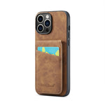 Custodia per telefono in PU con cover posteriore per portacarte Fierre Shann Crazy Horse, For iPhone 15 Pro Max, For iPhone 15 Pro, For iPhone 15 Plus, For iPhone 15