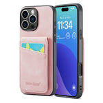 Custodia per telefono in PU con cover posteriore per portacarte Fierre Shann Crazy Horse, For iPhone 16 Pro Max, For iPhone 16 Pro, For iPhone 16 Plus, For iPhone 16