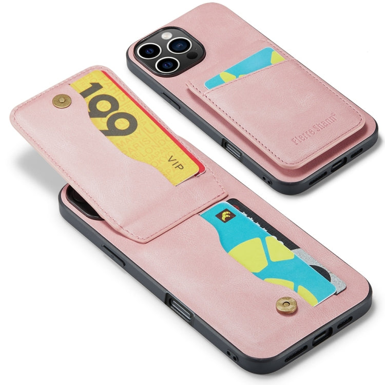 Custodia per telefono in PU con cover posteriore per portacarte Fierre Shann Crazy Horse, For iPhone 16 Pro Max, For iPhone 16 Pro, For iPhone 16 Plus, For iPhone 16