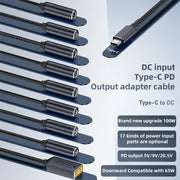 Connettore adattatore di ricarica per computer da 100 W, DC 2.5 x 0.7mm to USB-C / Type-C Male, DC 3 x 1.1mm to USB-C / Type-C Male, DC 4 x 1.7mm to USB-C / Type-C Male, DC 4.5 x 0.6mm to USB-C / Type-C Male, DC 4.8 x 1.7mm to USB-C / Type-C Male      ...