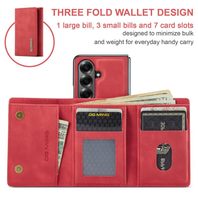 Portafoglio multi-carta 3 pieghe serie DG.MING M1 + custodia per telefono magnetica, For Galaxy Z Fold8 Ultra 5G, For Galaxy Z Fold7 5G, For Samsung Galaxy Z Fold5