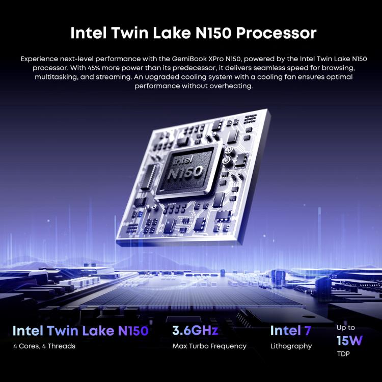 Laptop CHUWI GemiBook XPro da 14,1 pollici, Windows 11 Intel Alder Lake-N N100 Quad Core, GemiBook XPro 8GB+256GB