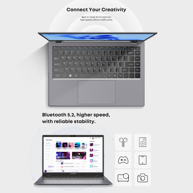 Laptop CHUWI GemiBook XPro da 14,1 pollici, Windows 11 Intel Alder Lake-N N100 Quad Core, GemiBook XPro 8GB+256GB