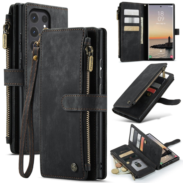 Custodia portafoglio in pelle con cerniera per Samsung Galaxy A25