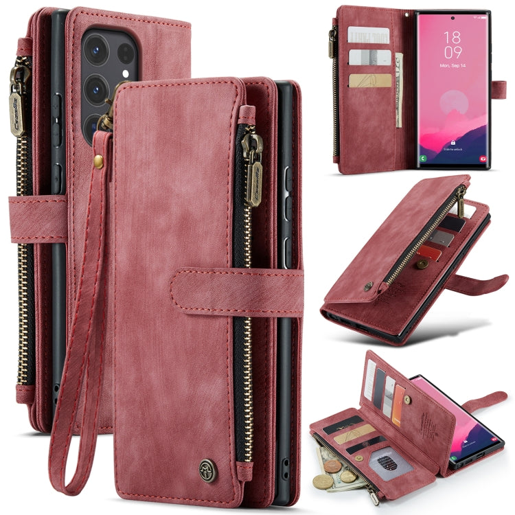 Custodia portafoglio in pelle con cerniera per Samsung Galaxy A25