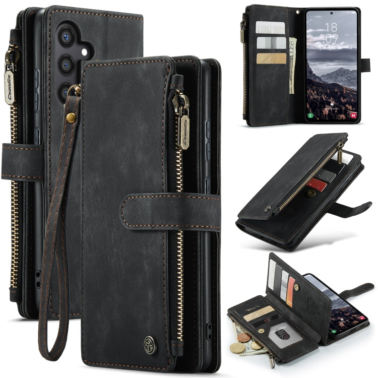 Custodia portafoglio in pelle con cerniera per Samsung Galaxy A25