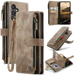 Custodia in pelle con cerniera per Samsung Galaxy S24 5G