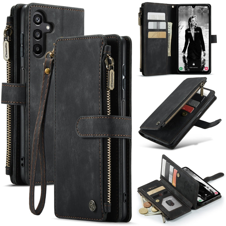 Custodia portafoglio in pelle con cerniera per Samsung Galaxy A25