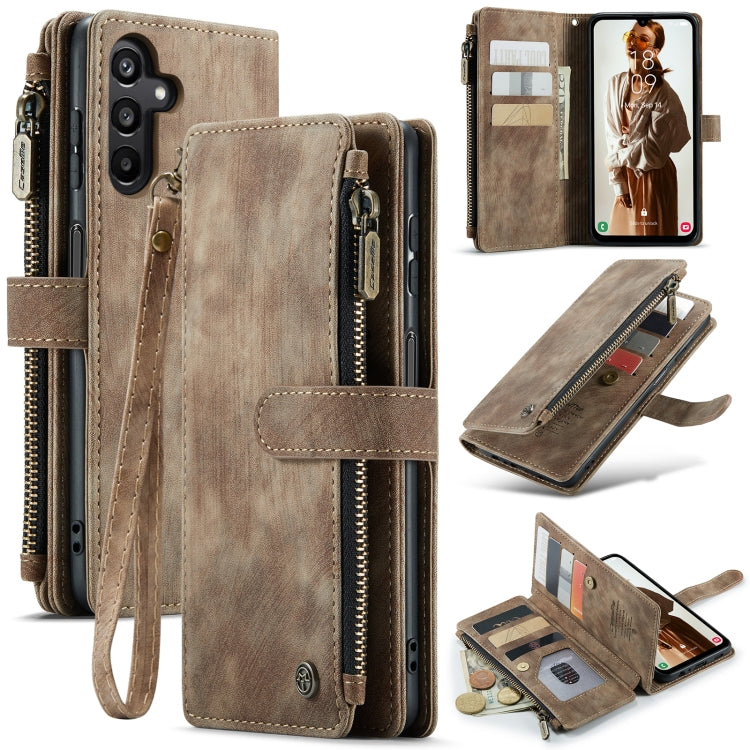 Custodia portafoglio in pelle con cerniera per Samsung Galaxy A25