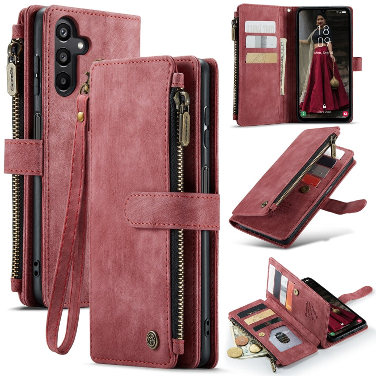 Custodia portafoglio in pelle con cerniera per Samsung Galaxy A25