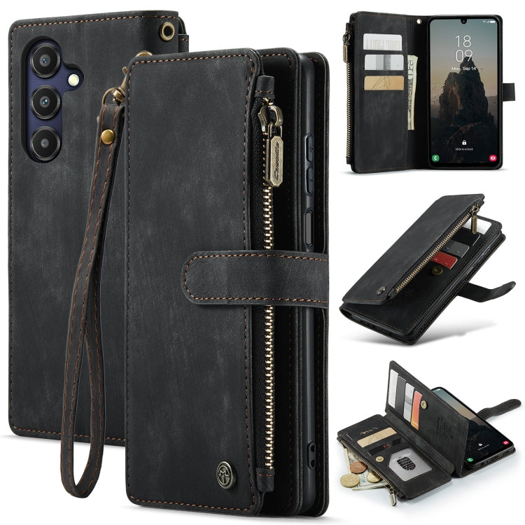 Custodia portafoglio in pelle con cerniera per Samsung Galaxy A25