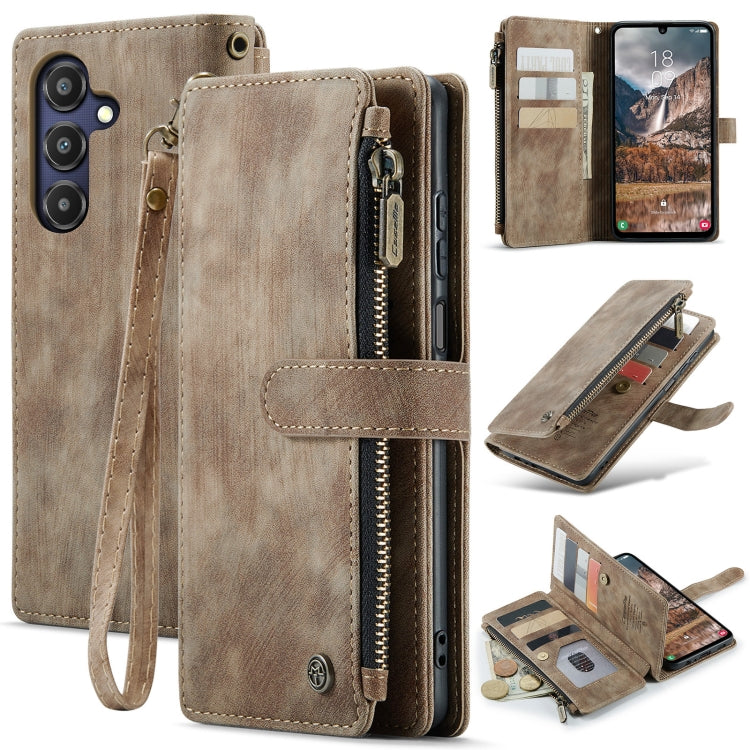 Custodia portafoglio in pelle con cerniera per Samsung Galaxy A25
