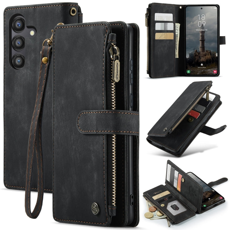 Custodia portafoglio in pelle con cerniera per Samsung Galaxy A25