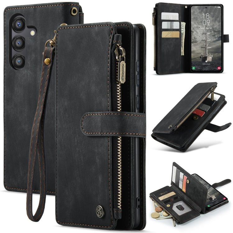 Custodia portafoglio in pelle con cerniera per Samsung Galaxy A25