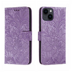 Custodia per cellulare in pelle con motivo floreale in pizzo, For iPhone 16, For iPhone 15 Pro Max, For iPhone 15 Pro, For iPhone 15 Plus