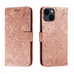 Custodia per cellulare in pelle con motivo floreale in pizzo, For iPhone 16, For iPhone 15 Pro Max, For iPhone 15 Pro, For iPhone 15 Plus