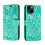 Custodia per cellulare in pelle con motivo floreale in pizzo, For iPhone 16, For iPhone 15 Pro Max, For iPhone 15 Pro, For iPhone 15 Plus
