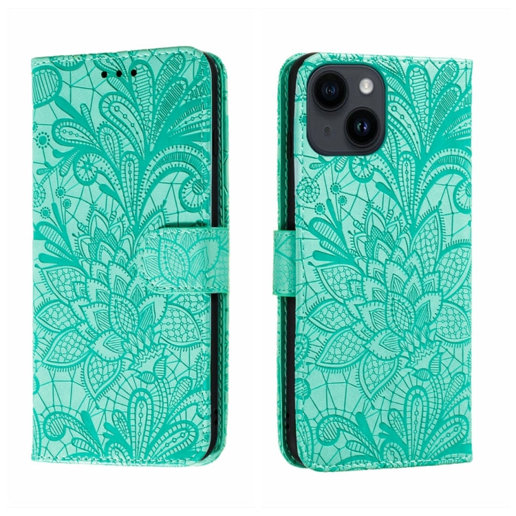 Custodia per cellulare in pelle con motivo floreale in pizzo, For iPhone 16, For iPhone 15 Pro Max, For iPhone 15 Pro, For iPhone 15 Plus