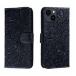 Custodia per cellulare in pelle con motivo floreale in pizzo, For iPhone 16, For iPhone 15 Pro Max, For iPhone 15 Pro, For iPhone 15 Plus