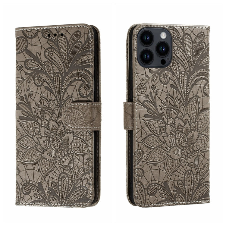 Custodia per cellulare in pelle con motivo floreale in pizzo, For iPhone 16, For iPhone 15 Pro Max, For iPhone 15 Pro, For iPhone 15 Plus