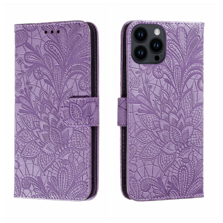 Custodia per cellulare in pelle con motivo floreale in pizzo, For iPhone 16, For iPhone 15 Pro Max, For iPhone 15 Pro, For iPhone 15 Plus