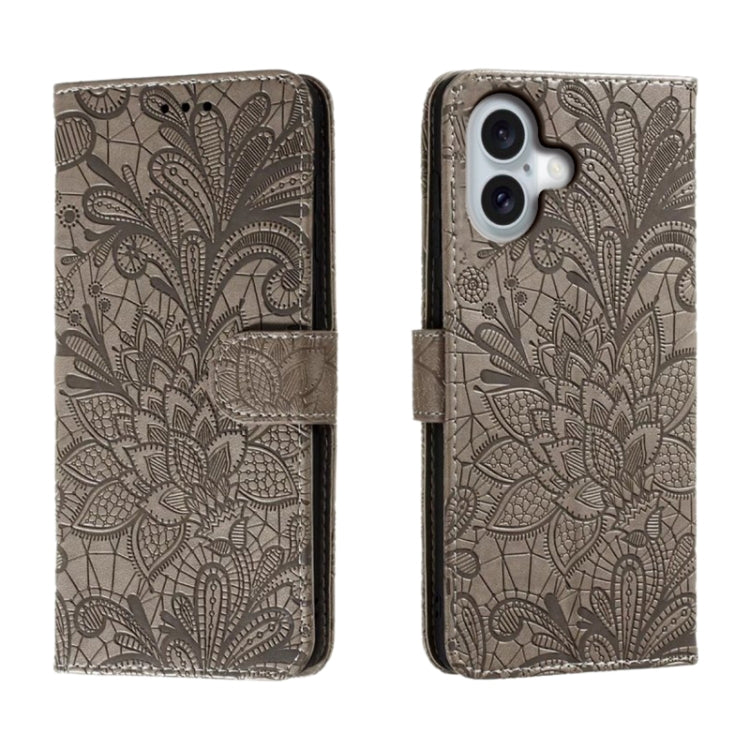 Custodia per cellulare in pelle con motivo floreale in pizzo, For iPhone 16, For iPhone 15 Pro Max, For iPhone 15 Pro, For iPhone 15 Plus