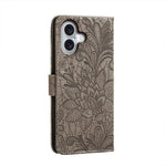 Custodia per cellulare in pelle con motivo floreale in pizzo, For iPhone 16, For iPhone 15 Pro Max, For iPhone 15 Pro, For iPhone 15 Plus